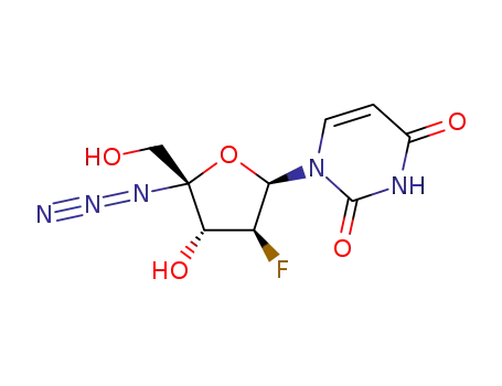 Molecular Structure of 173379-73-2 (4'-C-azido-2'-deoxy-2'-fluoro-beta-D-arabinouridine)