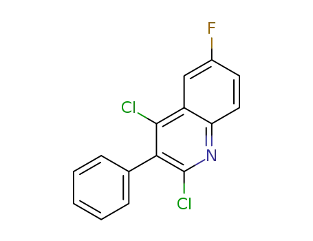 Molecular Structure of 274691-28-0 (2,4-dichloro-6-fluoro-3-phenylquinoline)