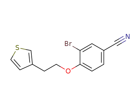 Molecular Structure of 1189815-96-0 (3-bromo-4-(2-thiophen-3-ylethoxy)benzonitrile)