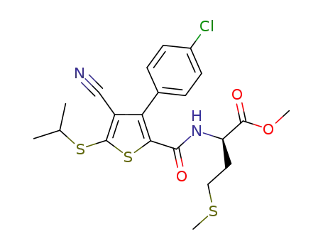 (R)-methyl 2-(3-(4-chlorophenyl)-4-cyano-5-(isopropylthio)thiophene-2-carboxamido)-4-(methylthio)butanoate
