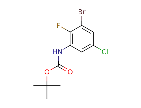 Molecular Structure of 1269232-94-1 (CarbaMic acid, N-(3-broMo-5-chloro-2-fluorophenyl)-, 1,1-diMethylethyl ester)