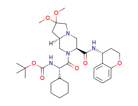 tert-butyl {(1S)-1-cyclohexyl-2-[(3S,8aR)-3-[(4R)-3,4-dihydro-2H-chromen-4-ylcarbamoyl]-7,7-dimethoxyhexahydropyrrolo[1,2-a]pyrazin-2(1H)-yl]-2-oxoethyl}carbamate