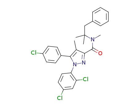 5-(4-chlorophenyl)-1-(2,4-dichlorophenyl)-N,4-dimethyl-N-(2-methyl-1-phenylpropan-2-yl)-1H-pyrazole-3-carboxamide