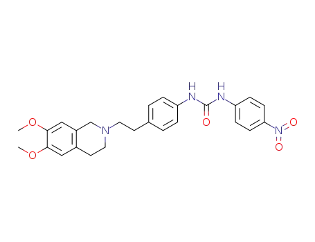 Molecular Structure of 1157879-05-4 (1-(4-(2-(6,7-dimethoxy-3,4-dihydroisoquinolin-2(1H)-yl)ethyl)phenyl)-3-(4-nitrophenyl)urea)