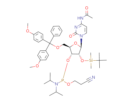 Cytidine,N-acetyl-5'-O-[bis(4-methoxyphenyl)phenylmethyl]-2'-O-[(1,1-dimethylethyl)dimethylsilyl]-,3'-[2-cyanoethyl bis(1-methylethyl)phosphoramidite] (9CI)