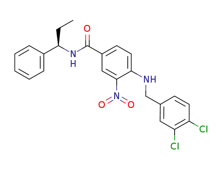 4-{[(3,4-dichlorophenyl)methyl]amino}-3-nitro-N-[(1R)-1-phenylpropyl]benzamide