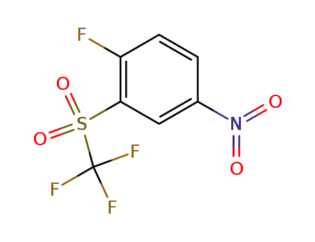 Molecular Structure of 20819-71-0 (1-fluoro-4-nitro-2-(trifluoromethylsulfonyl)benzene)