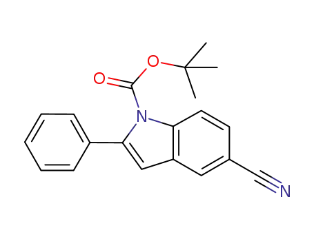 Molecular Structure of 1137644-34-8 (tert-butyl 5-cyano-2-phenyl-1H-indole-1-carboxylate)