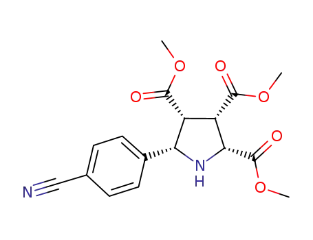 Molecular Structure of 1093167-95-3 ((2R,3S,4R,5S)-trimethyl 5-(4-cyanophenyl)pyrrolidine-2,3,4-tricarboxylate)