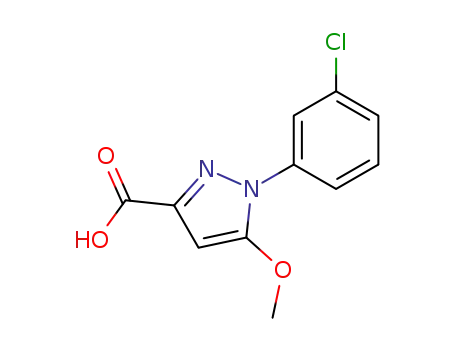 Molecular Structure of 55983-75-0 (3-carboxy-1-(3-chlorophenyl)-5-methoxypyrazole)