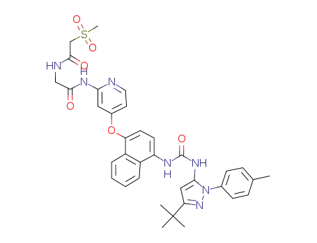 N-(4-(4-(3-(3-tert-butyl-1-p-tolyl-1H-pyrazol-5-yl)ureido)naphthalen-1-yloxy)pyridin-2-yl)-2-(2-(methylsulfonyl)acetamido)acetamide