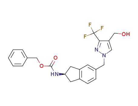 (R)-benzyl-5-((4-(hydroxymethyl)-3-(trifluoromethyl)-1H-pyrazol-1-yl)methyl)-2,3-dihydro-1H-inden-2-ylcarbamate