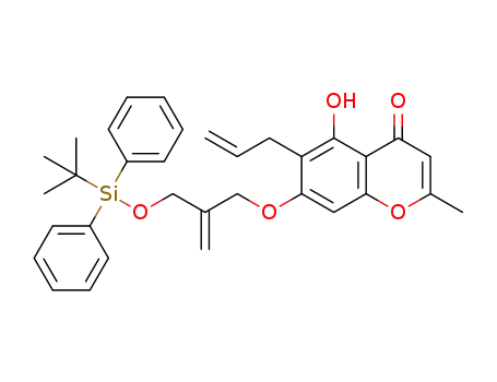 7-{2''-[(tert-butyldiphenylsiloxy)methyl]allyloxy}-6-allyl-5-hydroxy-2-methyl-4H-chromen-4-one