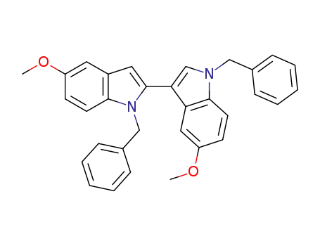Molecular Structure of 1201825-39-9 (1,1'-dibenzyl-5,5'-dimethoxy-1H,1'H-2,3'-biindole)