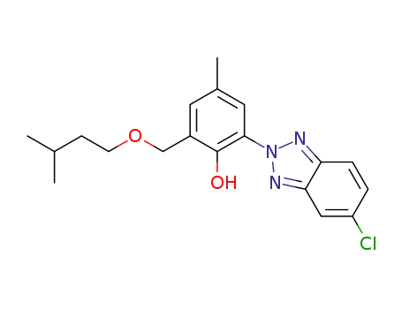 Molecular Structure of 1314118-48-3 (2-(5-chloro-2H-benzotriazol-2-yl)-4-methyl-6-(3-methylbutoxymethyl)phenol)