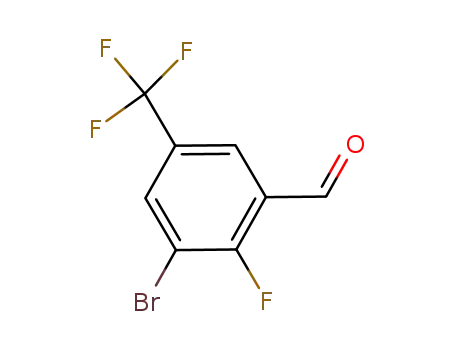 Molecular Structure of 1236538-66-1 (3-bromo-2-fluoro-5-(trifluoromethyl)benzaldehyde)