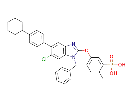 (5-(1-benzyl-6-chloro-5-(4-cyclohexylphenyl)-1H-benzimidazol-2-yloxy)-2-methylphenyl)phosphonic acid