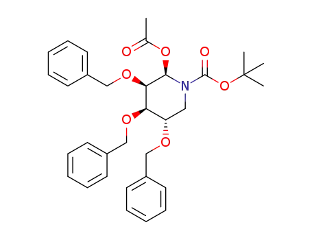 (2R,3R,4R,5S)-tert-butyl 2-acetoxy-3,4,5-tris(benzyloxy)-piperidine-1-carboxylate