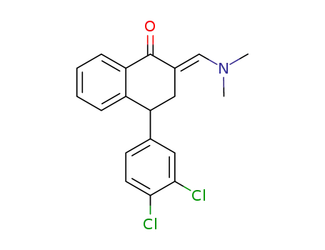 Molecular Structure of 1234376-86-3 (4-(3,4-DICHLOROPHENYL)-2-[(E)-(DIMETHYLAMINO)METHYLIDENE]-3,4-DIHYDRO-1(2H)-NAPHTHALENONE)
