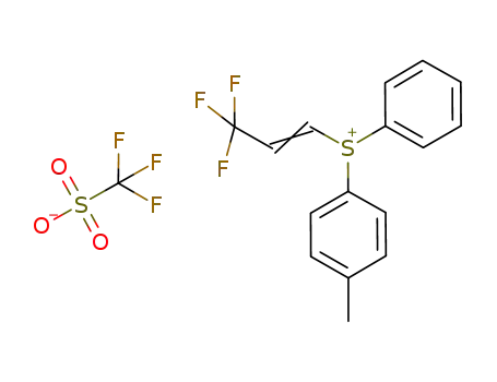 Molecular Structure of 1228046-58-9 (3,3,3-Trifluoropropen-1-yl phenyl tolyl sulfoniuM triflate)