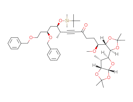 (1S,7S,8R,10S)-10,12-bis(benzyloxy)-8-(tert-butyldimethylsilyloxy)-1-((4S,5S)-2,2-dimethyl-5-((3aR,5S,6R,6aR)-2,2,6-trimethyl-3a,5,6,6a-tetrahydrofuro[2,3-d][1,3]dioxol-5-yl)-1,3-dioxolan-4-yl)-1-methoxy-7-methyldodec-5-yn-4-one