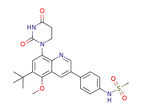 N-{4-[6-tert-butyl-8-(2,4-dioxo-tetrahydro-pyrimidin-1-yl)-5-methoxy-quinolin-3-yl]-phenyl}-methanesulfonamide