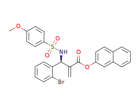 Molecular Structure of 1268833-32-4 ((S)-naphthalen-2-yl 2-((2-bromophenyl)(4-methoxyphenylsulfonamido)methyl)acrylate)