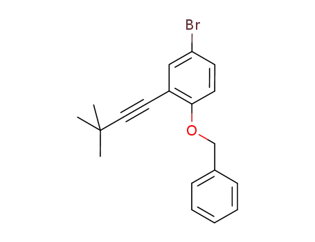 Molecular Structure of 1063712-62-8 (1-benzyloxy-4-bromo-2-(3,3-dimethyl-1-butynyl)benzene)