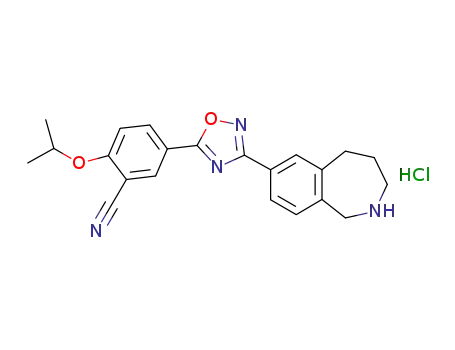 Molecular Structure of 1167415-45-3 (2-[(1-methylethyl)oxy]-5-[3-(2,3,4,5-tetrahydro-1H-2-benzazepin-7-yl)-1,2,4-oxadiazol-5-yl]benzonitrile hydrochloride)