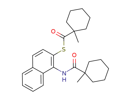 Molecular Structure of 1231747-40-2 (1-methyl-cyclohexanecarbothioic acid S-{1-[(1-methyl-cyclohexanecarbonyl)-amino]-naphthalen-2-yl}ester)