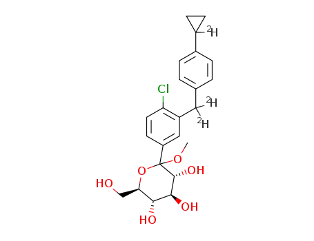 (3R,4S,5S,6R)-2-(4-chloro-3-((4-(cyclopropyl-1-d)phenyl)methyl-d2)phenyl)-6-(hydroxymethyl)-2-methoxytetrahydro-2H-pyran-3,4,5-triol