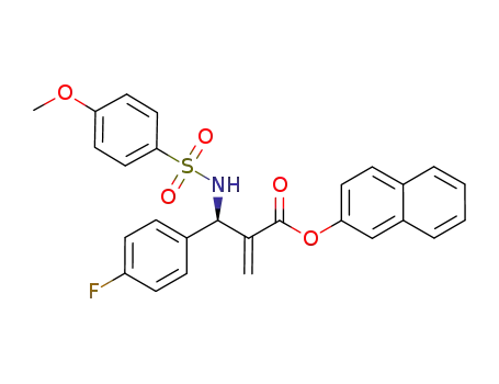 Molecular Structure of 1268833-24-4 ((R)-naphthalen-2-yl 2-((4-fluorophenyl)(4-methoxyphenylsulfonamido)methyl)acrylate)