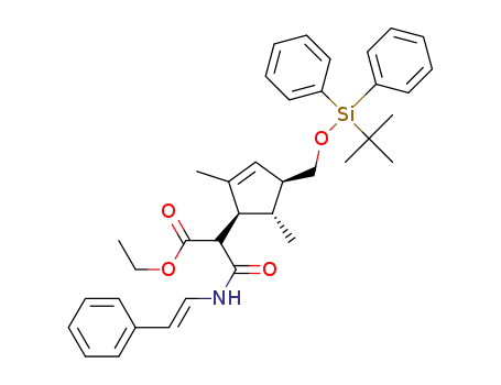 ethyl 2-((1S,4S,5R)-4-(((tert-butyldiphenylsilyl)oxy)methyl)-2,5-dimethylcyclopent-2-en-1-yl)-3-oxo-3-((E)-styrylamino)propanoate