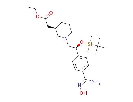 ethyl 2-((R)-1-((S)-2-(tert-butyldimethylsilyloxy)-2-(4-((Z)-N'-hydroxycarbamimidoyl)phenyl)ethyl)piperidin-3-yl)acetate