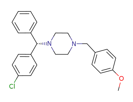 Molecular Structure of 1198162-46-7 ((-)-1-[(4-chloro-phenyl)-phenyl-methyl]-4-(4-methoxy-benzyl)piperazine)