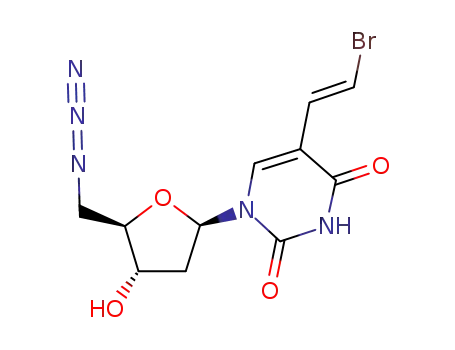Molecular Structure of 80646-48-6 (Uridine, 5'-azido-5-[(1E)-2-bromoethenyl]-2',5'-dideoxy-)
