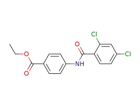 Molecular Structure of 199180-10-4 (Benzoic acid, 4-[(2,4-dichlorobenzoyl)amino]-, ethyl ester)