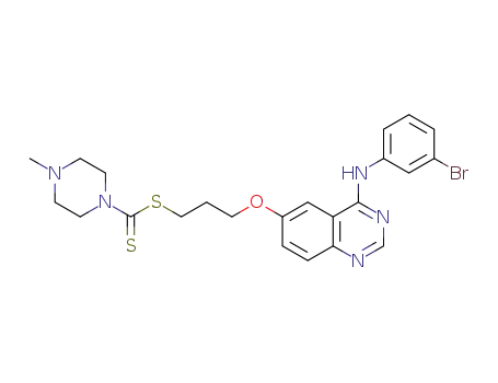 Molecular Structure of 1259017-40-7 (3-(4-(3-bromophenylamino)quinazolin-6-yloxy)propyl 4-methylpiperazine-1-carbodithioate)