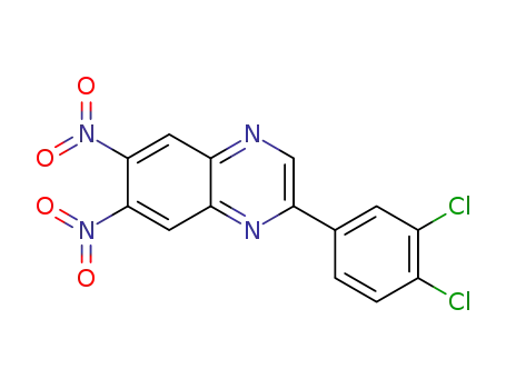 Molecular Structure of 281210-23-9 (2-(3,4-Dichlorophenyl)-6,7-dinitroquinoxaline)