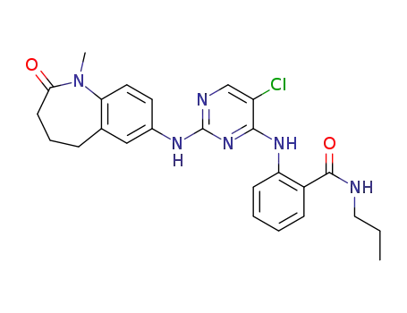 2-[5-chloro-2-(1-methyl-2-oxo-2,3,4,5-tetrahydro-1H-benzo[b]azepin-7-ylamino)-pyrimidin-4-ylamino]-N-propyl-benzamide