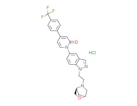 (+)-1-(1-(2-((1S,4S)-2-Oxa-5-azabicyclo[2.2.1]heptan-5-yl)ethyl)-1H-indazol-5-yl)-4-(4-(trifluoromethyl)phenyl)pyridin-2(1H)-one hydrochloride