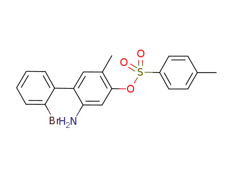 Molecular Structure of 1025389-21-2 (2-amino-2'-bromo-5-methyl-1,1'-biphenyl-4-ol 4-methylbenzenesulfonate ester)