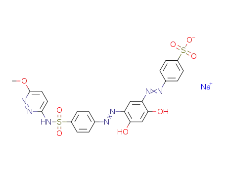 Molecular Structure of 1312665-66-9 (C<sub>23</sub>H<sub>18</sub>N<sub>7</sub>O<sub>8</sub>S<sub>2</sub><sup>(1-)</sup>*Na<sup>(1+)</sup>)