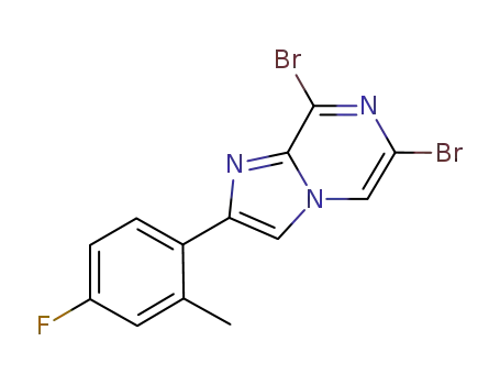 C<sub>13</sub>H<sub>8</sub>Br<sub>2</sub>FN<sub>3</sub>