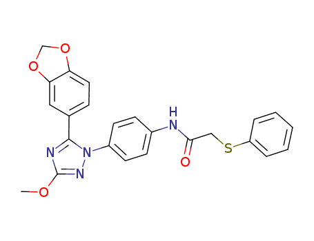 N-[4-[5-(1,3-BENZODIOXOL-5-YL)-3-METHOXY-1H-1,2,4-TRIAZOL-1-YL]PHENYL]-2-(PHENYLTHIO)ACETAMIDE