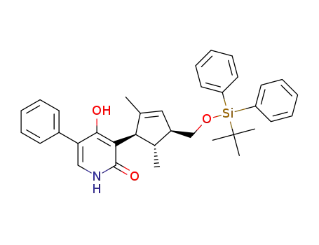 3-((1R,4S,5R)-4-(((tert-butyldiphenylsilyl)oxy)methyl)-2,5-dimethylcyclopent-2-en-1-yl)-4-hydroxy-5-phenylpyridin-2(1H)-one