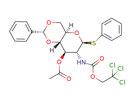 phenyl 3-O-acetyl-4,6-benzylidene-2-deoxy-1-thio-2-(2,2,2-trichloroethoxycarbonyl-amino)-β-D-glucopyranoside