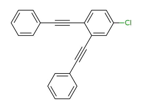 Molecular Structure of 165544-44-5 (1-(2-(4-chloro-2-(2-phenylethynyl)phenyl)ethynyl)benzene)