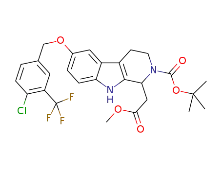 tert-butyl 6-(4-chloro-3-(trifluoromethyl)benzyloxy)-1-(2-methoxy-2-oxoethyl)-3,4-dihydro-1H-pyrido[3,4-b]indole-2(9H)-carboxylate