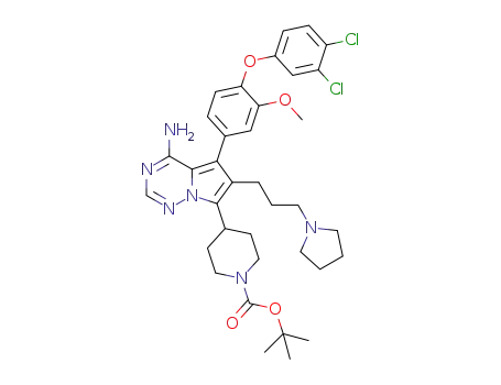tert-butyl 4-(4-amino-5-(4-(3,4-dichlorophenoxy)-3-methoxyphenyl)-6-(3-(pyrrolidin-1-yl)propyl)pyrrolo[2,1-f][1,2,4]triazin-7-yl)piperidine-1-carboxylate
